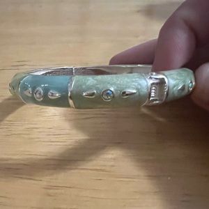 Hinged Jade Bangle Bracelet